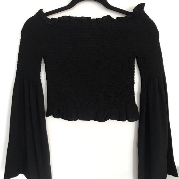 Boho Loose Sleeves Black Blouse (S) - Picture 2 of 6